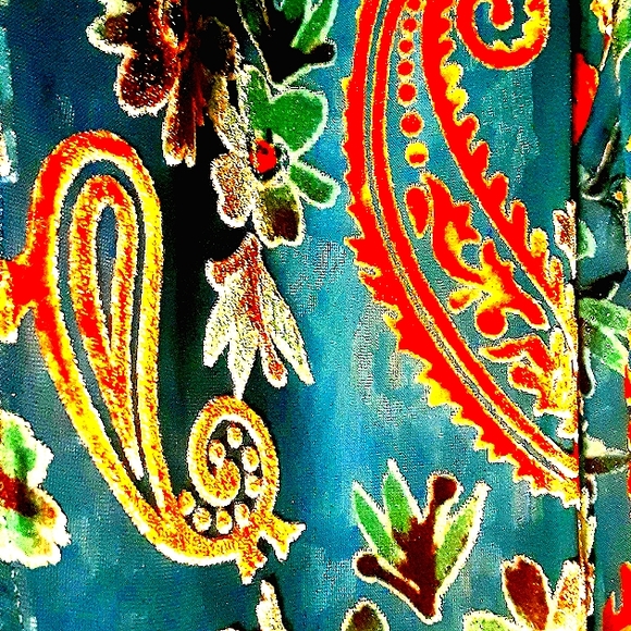 Flocked Paisley Bat Wing Jacket - S - Picture 2 of 4